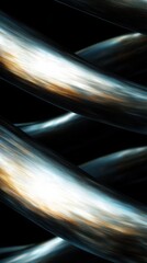 Poster - Dynamic Flow of Golden and Black Ribbons Abstract Art Digital Design Modern Aesthetics Close-up Perspective Visual Flow