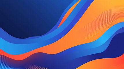 Poster - Vibrant Blue and Orange Wave Background for Business Use