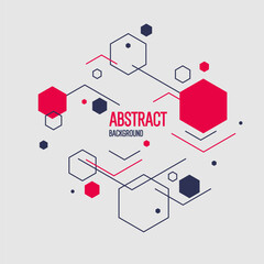 Poster - Composition with geometric shapes. Abstract background for design. A template for advertising in a modern style. Stylish illustration for the poster. Trendy stylish graphics.
