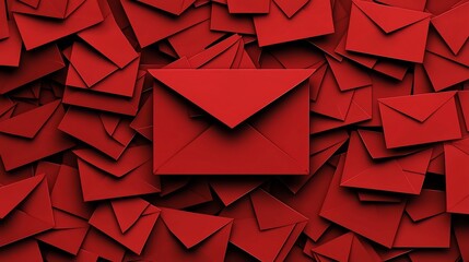Poster - Striking and Bold Red Envelope Pattern with Clean Dynamic Text Space Perfect for Festive 3D Design Ideal for Branding Packaging Greeting Cards and Invitations