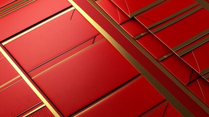 Poster - Beautifully crafted red envelopes with intricate golden trim perfect for Chinese New Year holiday other auspicious occasions