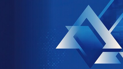 Poster - Abstract Blue Background with Rotating Triangle Shapes Design