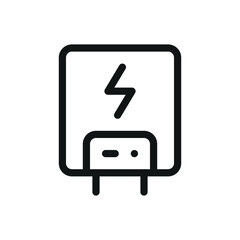 Poster - Electric boiler isolated icon, wall mounted electric boiler for central heating system vector symbol with editable stroke