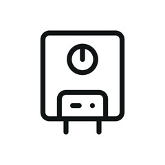 Poster - Boiler with manometer isolated icon, water heater vector symbol with editable stroke