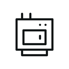 Poster - Solid fuel boiler isolated icon, pellet boiler vector symbol with editable stroke