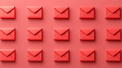 Poster - Elegant 3D of Red Envelopes Arranged on a Sleek Gradient Background with a Central Text Placeholder for Festive Design