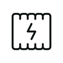 Poster - Electric heating isolated icon, electric radiator vector symbol with editable stroke