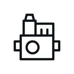 Poster - Boiler gas valve isolated icon, gas valve for heating boiler vector symbol with editable stroke