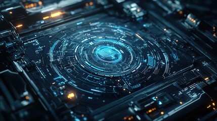 Poster - High-Tech Abstract Background with Digital Elements and Patterns