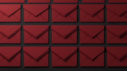 Poster - Elegant abstract 3D of festive red envelopes with subtle gold highlights and clean text area perfect for Chinese new year design projects
