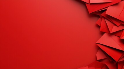 Poster - Vibrant Red Envelopes Forming a Seamless Festive Border on a Clean and Minimalist 3D Background Offering Ample Space for Text or Design