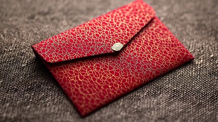 Poster - Stylish 3D of red envelopes adorned with intricate golden patterns creating a modern and festive appeal for various holiday and special occasions