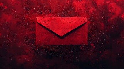 Poster - Elegant and modern 3D of a red envelope with abstract glowing particles and a smooth gradient background providing a visually striking and customizable template for various celebratory
