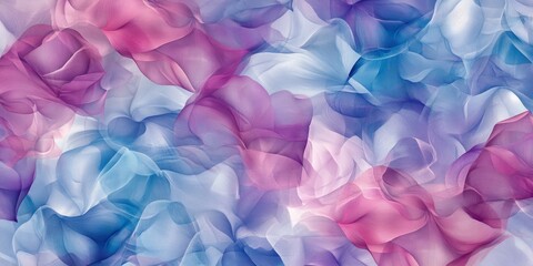 Poster - Floral pattern in a digital style features a watercolor and oil paint effect, creating a blurred wave design. This artistic floral pattern is perfect for textiles, covers, and home decor.