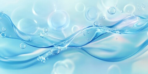 Aufkleber - A smooth blue backdrop featuring bubbles and the gentle movement of water ripples creates a serene and elegant atmosphere. The blue, bubbles, and ripples enhance the aesthetic.