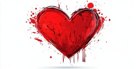 Aufkleber - Red heart shape design, perfect for greeting cards. Ideal for Valentine s Day greetings, this red heart shape captures love and affection beautifully in any card format.
