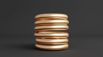 Poster - Stacked golden taels or ingots in a dynamic minimalist composition with a clean open text zone  3D digital with a modern elegant aesthetic suitable for finance business or investment themes
