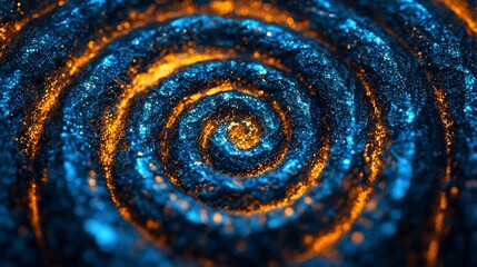 Poster - Glowing luminous tails swirling and twisting into a mesmerizing sleek spiral design  This captivating 3D has a modern festive feel with a text placeholder for added flexibility