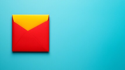 Poster - Elegant Minimalist Vibrant Red Envelope Taels with Blank Text Field Creative 3D for Festive and Wealth Design
