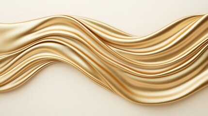 Poster - Elegant single tael with soft gold shine in a clean seamless 3D layout  The metallic object has a finish with a glossy shiny appearance and a luxurious sophisticated design