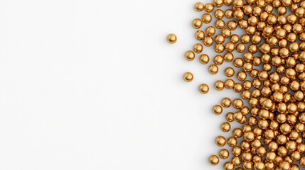 Aufkleber - Golden taels or ingots arranged in a minimalist clean composition on a plain white background with a text placeholder for additional content or messaging