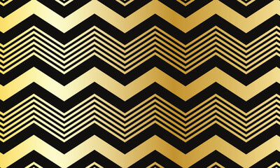 Aufkleber - abstract simple decorative golden gradient thin and thick line wave pattern.