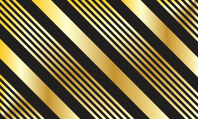Poster - abstract simple decorative golden thin and thick line design on dark background.