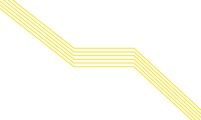 Poster - abstract simple decorative yellow thin line design on transparent background.