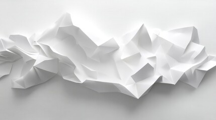 Poster - Waved white paper sheet for mockups or design presentations showcasing texture and depth in a modern minimalistic style