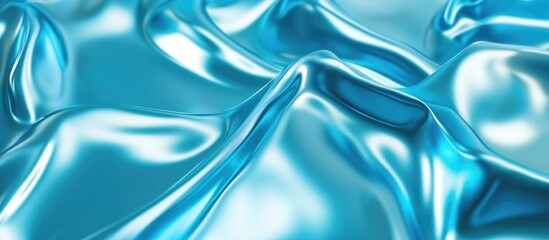Aufkleber - Turquoise glossy silk fabric with sparkling highlights and smooth flowing texture for elegant design backgrounds
