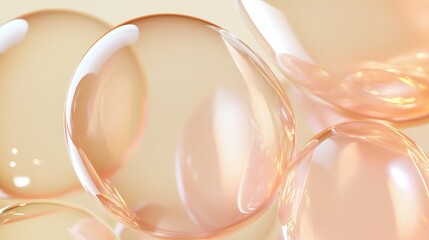 Aufkleber - Translucent Bubbles with Reflective Surfaces Creating an Abstract Sparkling Background Ideal for Creative Designs and Visuals
