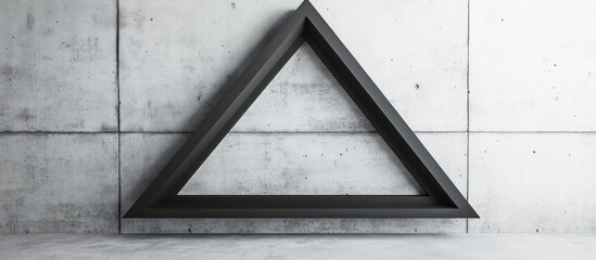 Aufkleber - Modern black and white triangle ceiling frame showcasing minimalist architectural design against a concrete wall backdrop.