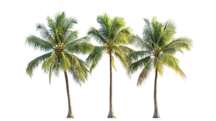 Poster - Tropical palm trees isolated on white background for use in design architecture and landscaping projects