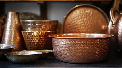 Poster - Copper Bowls and Metal Home Decor: A Collection of Artisan Crafts