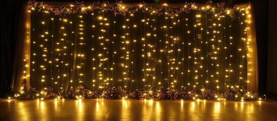 Leinwandbilder - Enchanting twinkling lights and starry backdrop for event decoration or photography sessions creating a magical atmosphere.