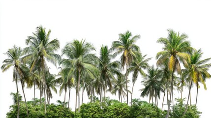 Poster - Tropical palm trees isolated on white background ideal for design architecture and natural aesthetics in projects and marketing materials
