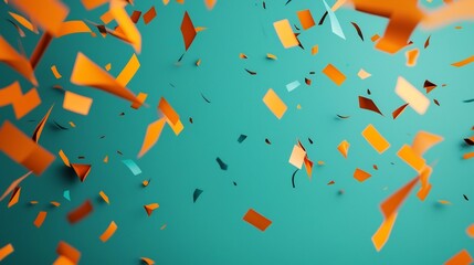 Poster - Vibrant and dynamic abstract tails scattered across a clean minimalist background with a reserved text area for placement of content  This 3D showcases a modern graphic design with a captivating