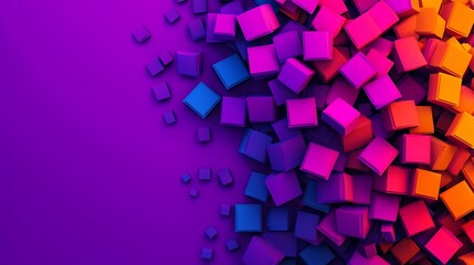 Poster - Vibrant 3D abstract tails swirling and scattering dynamically across a clean minimalist background with a reserved text area  This captivating digital showcases a contemporary
