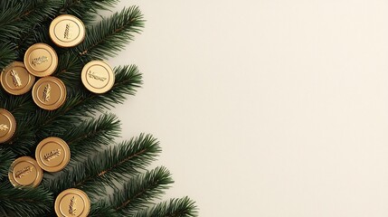 Poster - Captivating 3D showcasing a festive modern arrangement of shimmering gold coins and taels with a seamless text zone for added visual interest and commercial appeal