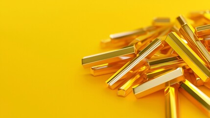 Poster - Bold and eye catching abstract design featuring golden metallic taels creating a dynamic festive composition  Clean open layout with modern minimalist style digital 3D
