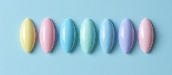 Poster - pastel nail art display with empty copy space for creative gift giving and promotional ideas