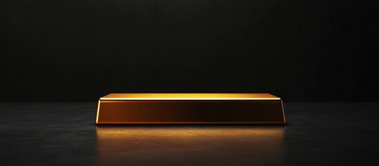 Poster - Luxurious Gold Bar Displayed on Dark Background with Space for Customizable Text or Branding