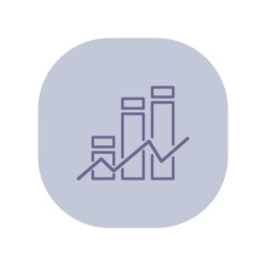 Poster - Bar chart line icon. Diagram, presentation outline sign. Business and economics concept. Vector illustration, symbol element for web design and apps