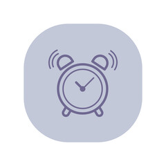 Poster - Ringing alarm clock line icon. Deadline, overwork outline sign. Business and time management concept. Vector illustration, symbol element for web design and apps
