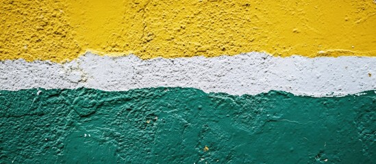 Poster - textured green and yellow surface with white lines and copy space for text in a vibrant wall backgro