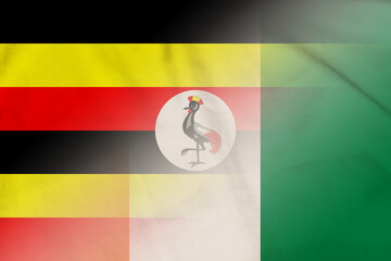 Wall Mural - Uganda and Ivory Coast state flag international contract CIV UGA