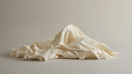 Canvas Print - Cream Linen Fabric Drape: Elegant Minimalist Texture