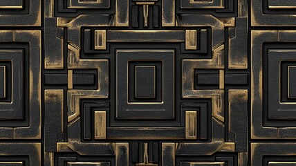 Poster - Elegant and Festive Minimal Chinese Patterns with Golden Metallic Accents Seamless Clean Text Space Stylized 3D Digital