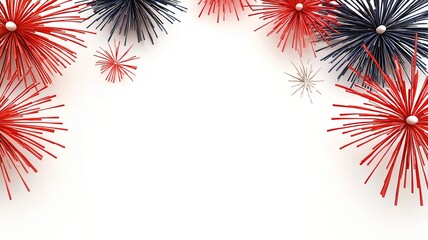 Poster - Vibrant 3D Firework Explosion Patterns in a Spacious Text Friendly Layout   Festive Digital for Holiday Events Posters Wallpapers and Backgrounds