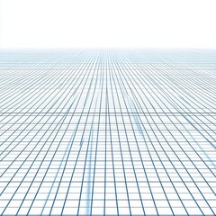 Poster - A futuristic grid extending into the horizon, symbolizing endless possibilities with a clean white background.